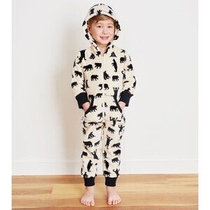 Hatley Baby Black Bears Hooded Fleece Jumpsuit